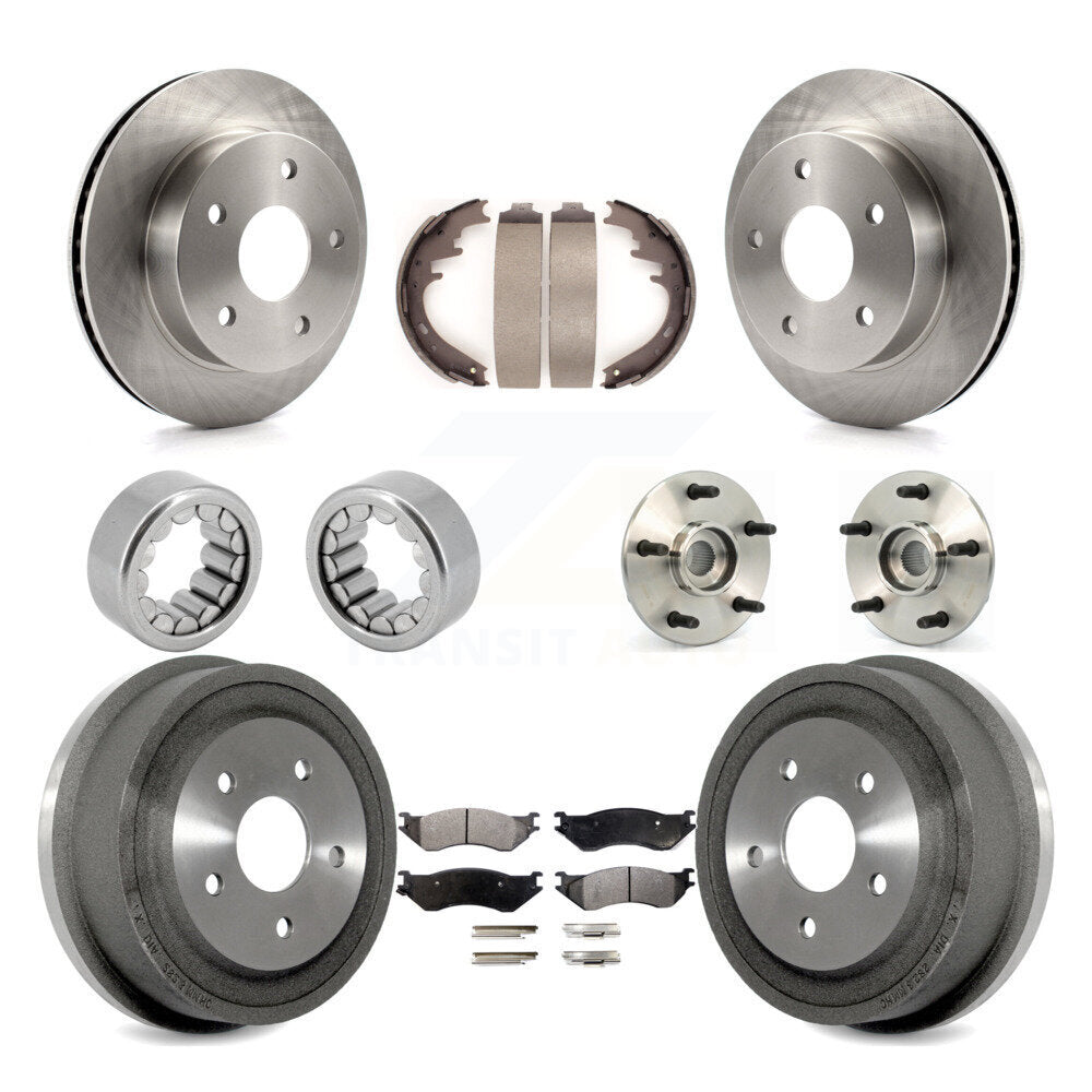 Hub Bearing Disc Brake Rotor & Pad Shoe Front Rear Kit (10Pc) For Dodge Ram 1500