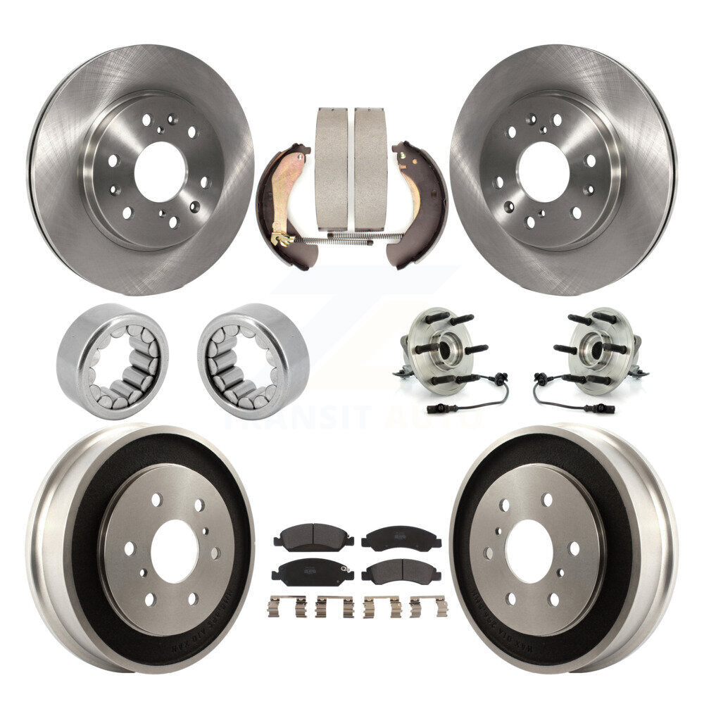 Hub Bearing Brake Rotor & Pad Shoe Front Rear Kit (10Pc) For Chevrolet Silverado