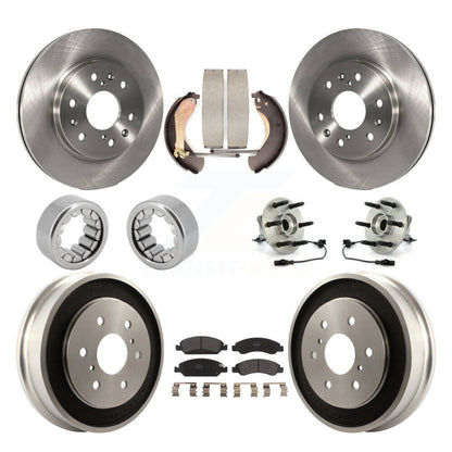 Hub Bearing Brake Rotor & Pad Shoe Front Rear Kit (10Pc) For Chevrolet Silverado