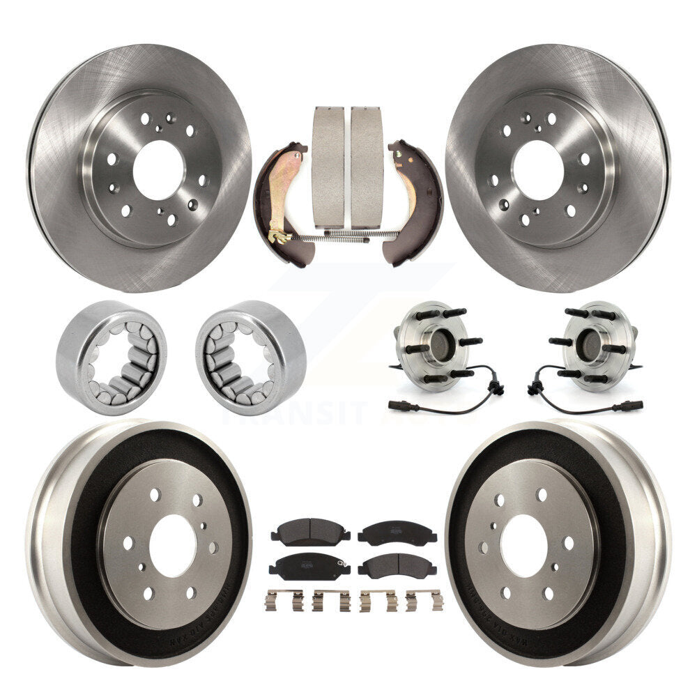 Hub Bearing Brake Rotor & Pad Shoe Front Rear Kit (10Pc) For Chevrolet Silverado
