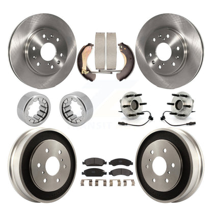 Hub Bearing Brake Rotor & Pad Shoe Front Rear Kit (10Pc) For Chevrolet Silverado