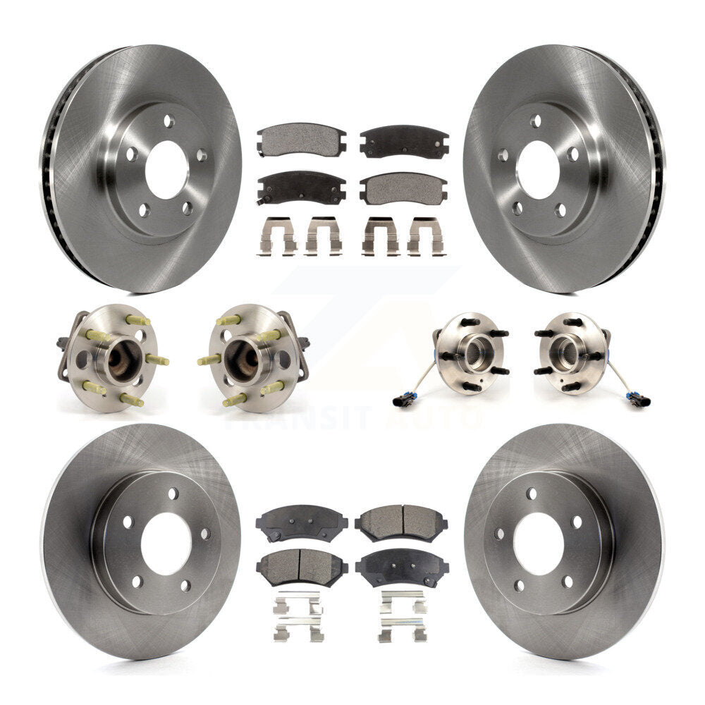 Hub Bearing Brake Rotor & Pad Front Rear Kit (10Pc) For Buick Park Avenue Aurora