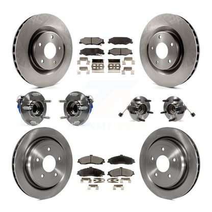 Hub Bearing Brake Rotor And Pad Front Rear Kit (10Pc) For Chevrolet Corvette XLR
