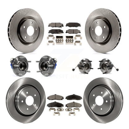 Hub Bearings Disc Brake Rotors And Pads Front Rear Kit (10Pc) For Cadillac XLR