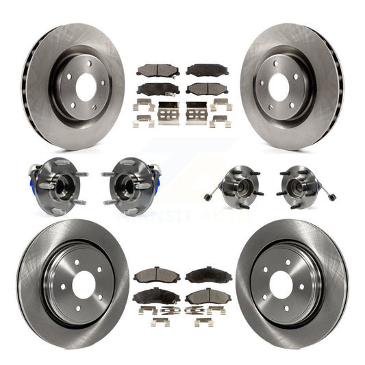 Hub Bearings Disc Brake Rotors And Pads Front Rear Kit (10Pc) For Cadillac XLR