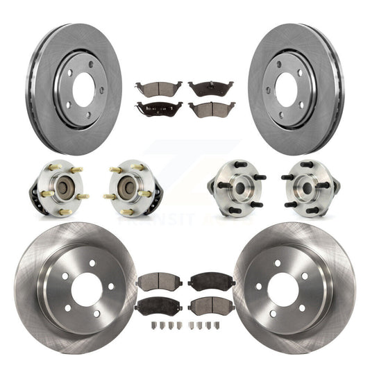 Hub Bearing Brake Rotor Pad Front Rear Kit (10Pc) For Dodge Caravan Grand Town &