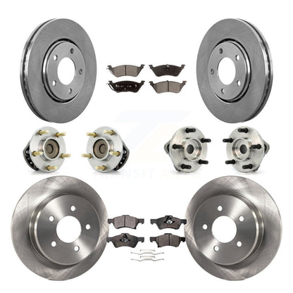 Hub Bearings Disc Brake Rotors And Pads Front Rear Kit (10Pc) For Dodge Caravan