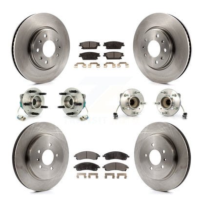 Hub Bearing Brake Rotor & Pads Front Rear Kit (10Pc) For 06-07 Cadillac CTS Base