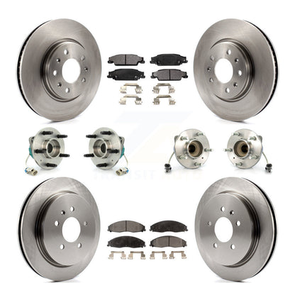 Hub Bearings Disc Brake Rotors And Pads Front Rear Kit (10Pc) For Cadillac CTS