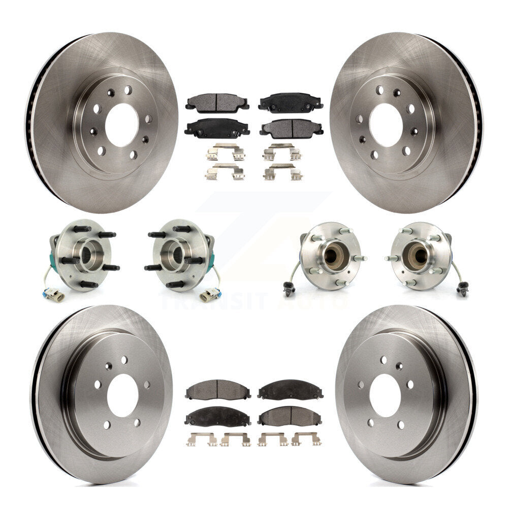 Hub Bearings Disc Brake Rotors And Pads Front Rear Kit (10Pc) For Cadillac CTS