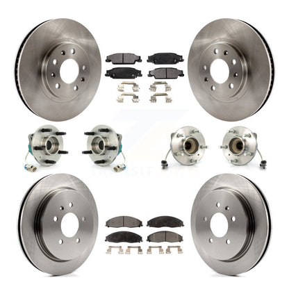 Hub Bearings Disc Brake Rotors And Pads Front Rear Kit (10Pc) For Cadillac CTS
