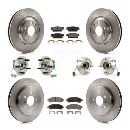 Hub Bearing Brake Rotor & Pads Front Rear Kit (10Pc) For 06-07 Cadillac CTS Base