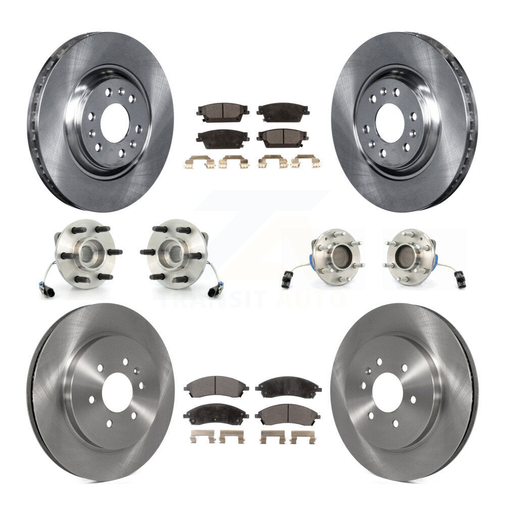Hub Bearing Disc Brake Rotor And Pads Front Rear Kit (10Pc) For Cadillac SRX RWD