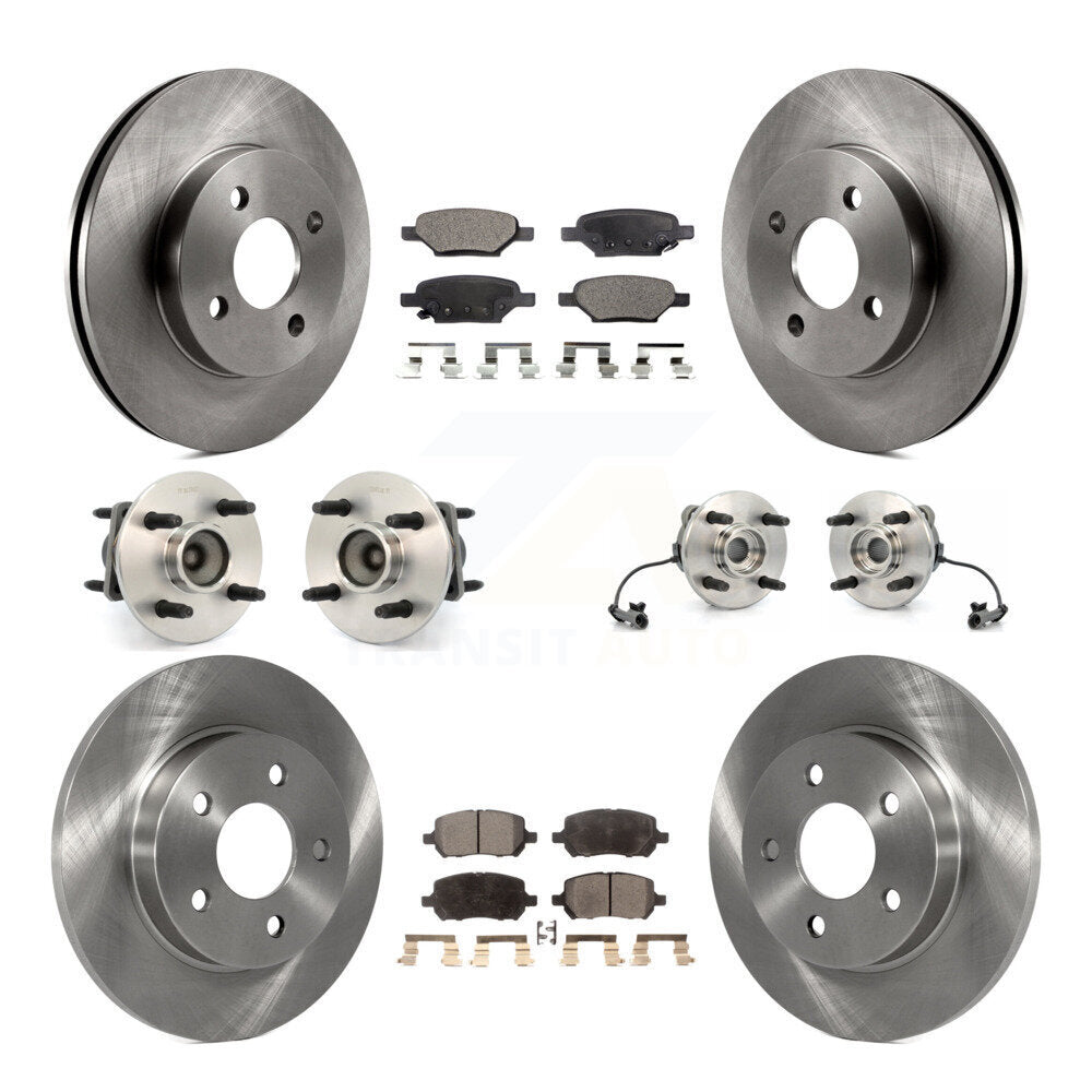 Hub Bearings Disc Brake Rotors And Pads Front Rear Kit (10Pc) For Pontiac G5