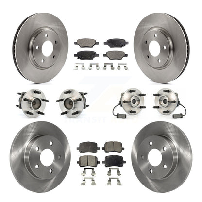 Hub Bearing Brake Rotor & Pads Front Rear Kit (10Pc) For Chevrolet Cobalt Saturn