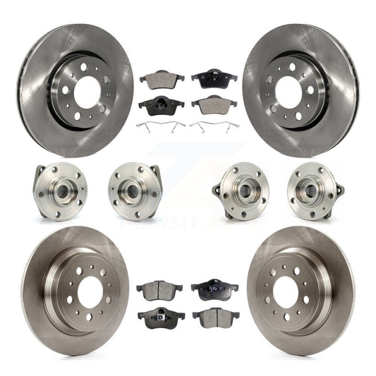 Hub Bearing Brake Rotor And Pad Front Rear Kit (10Pc) For Volvo S60 XC70 V70 S80