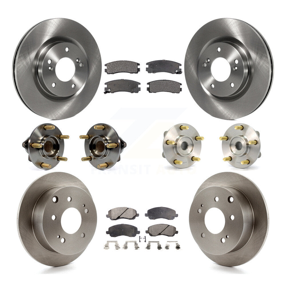 Hub Bearing Brake Rotor Pad Front Rear Kit (10Pc) For 06 Mitsubishi Eclipse 2.4L