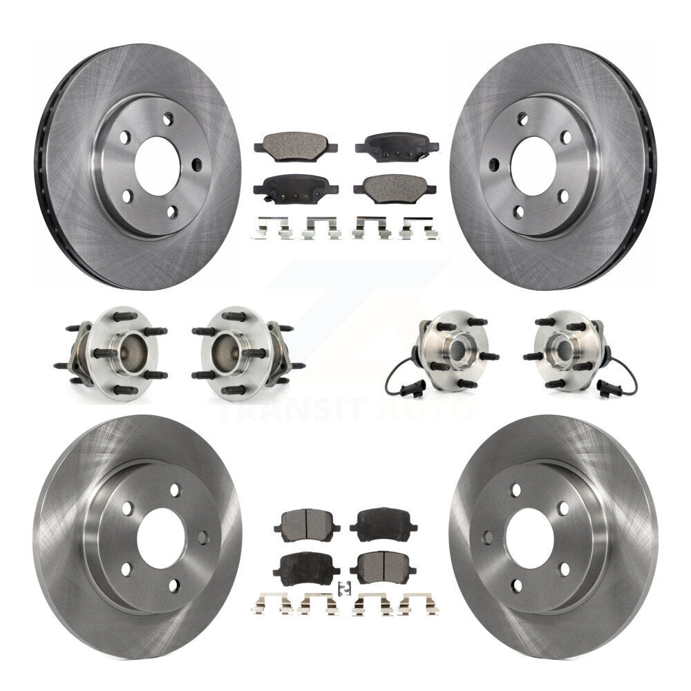 Hub Bearing Brake Rotor & Pad Front Rear Kit (10Pc) For Chevrolet Malibu Pontiac