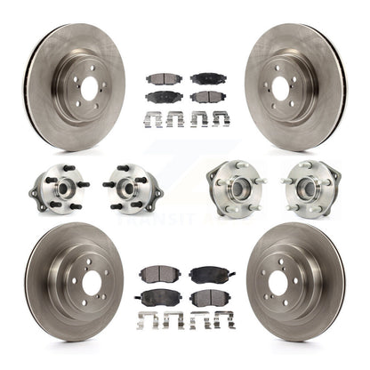 Hub Bearings Disc Brake Rotors And Pads Front Rear Kit (10Pc) For Subaru Legacy