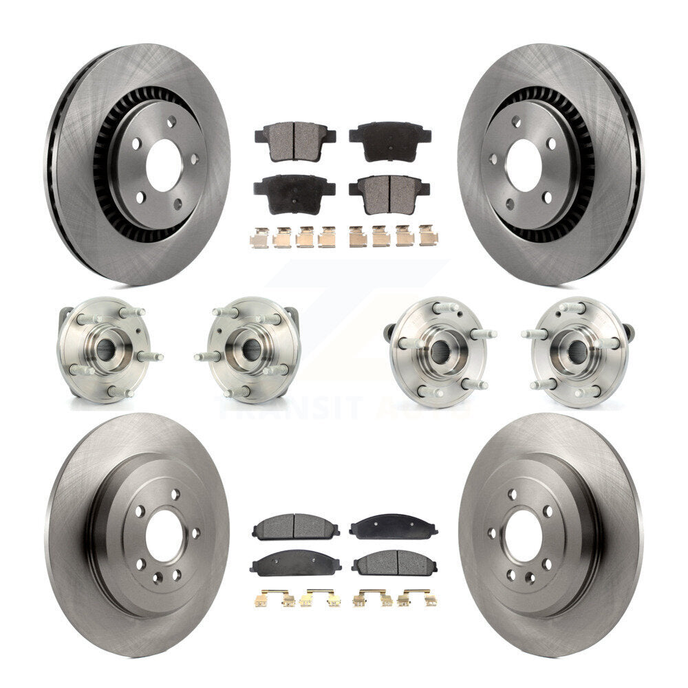 Hub Bearing Brake Rotor Pad Front Rear Kit (10Pc) For Ford Five Hundred Taurus X