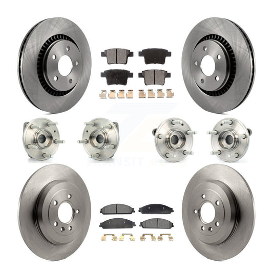 Hub Bearing Brake Rotor Pad Front Rear Kit (10Pc) For Ford Five Hundred Taurus X
