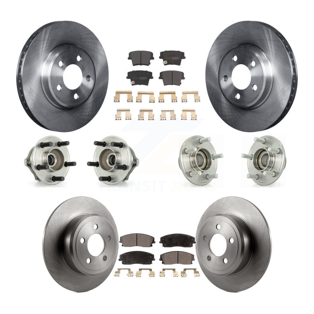 Hub Bearing Brake Rotor Pad Front Rear Kit (10Pc) For Chrysler 300 Dodge Charger