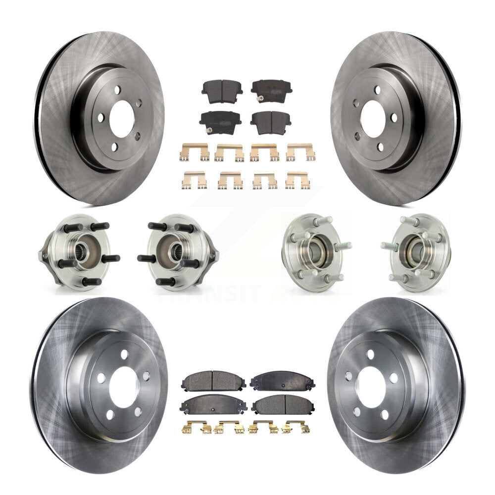 Hub Bearing Brake Rotor Pad Front Rear Kit (10Pc) For Chrysler 300 Dodge Charger