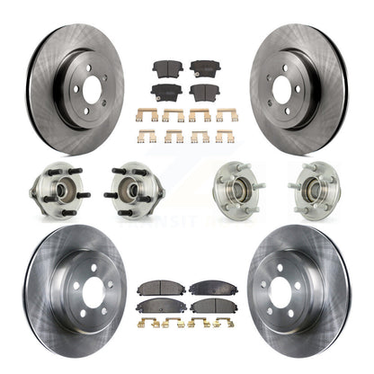 Hub Bearing Brake Rotor Pad Front Rear Kit (10Pc) For Chrysler 300 Dodge Charger