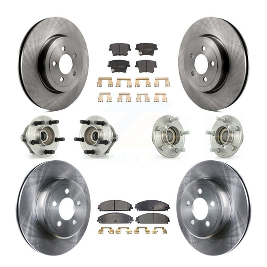 Hub Bearing Brake Rotor Pad Front Rear Kit (10Pc) For Chrysler 300 Dodge Charger