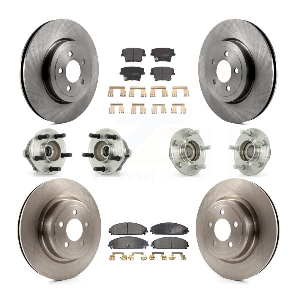Hub Bearings Disc Brake Rotors And Pads Front Rear Kit (10Pc) For Dodge Charger