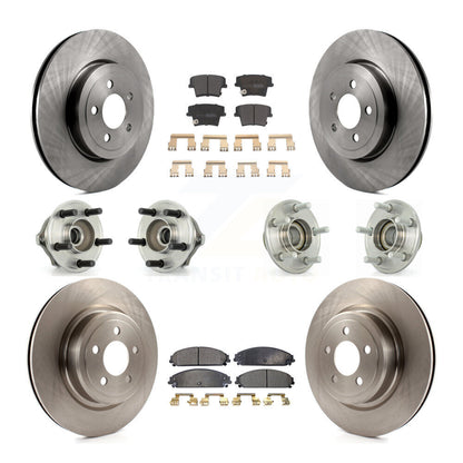 Hub Bearings Disc Brake Rotors And Pads Front Rear Kit (10Pc) For Dodge Charger