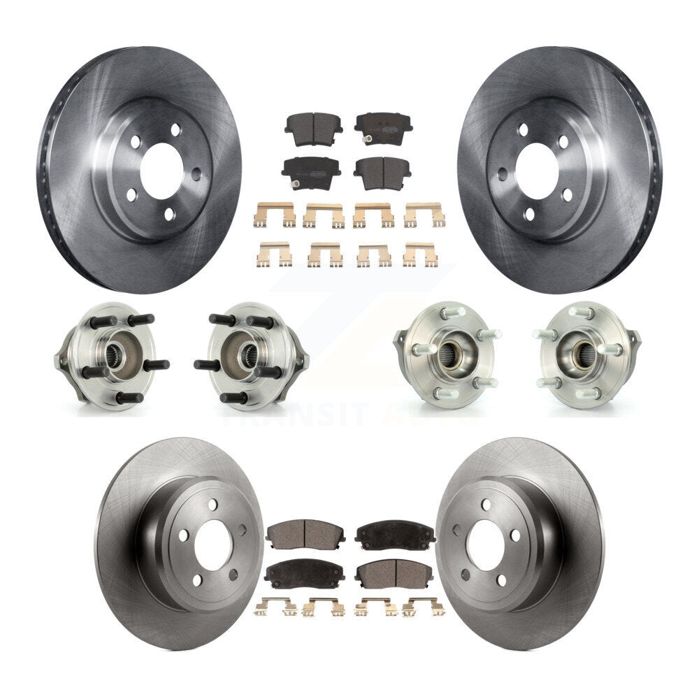 Hub Bearing Disc Brake Rotor Pads Front Rear Kit (10Pc) For Dodge Charger Magnum