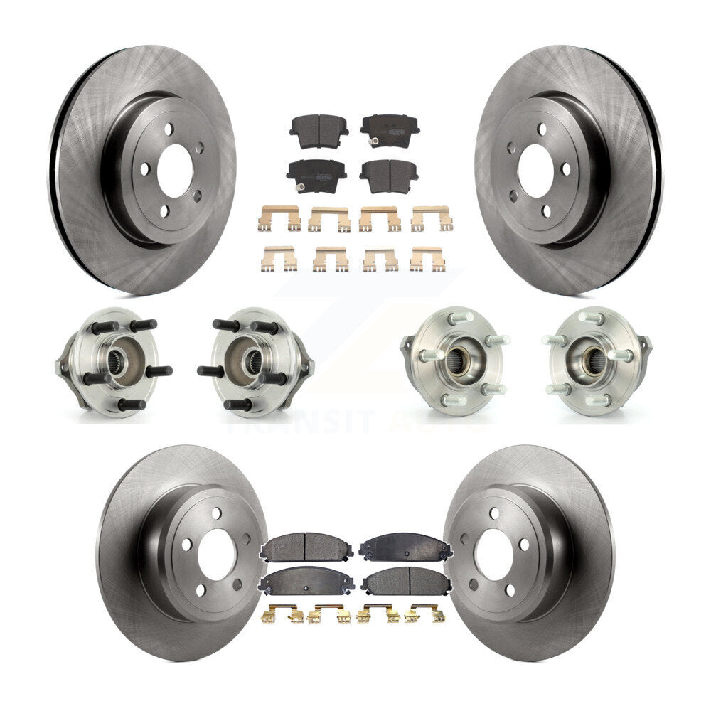 Hub Bearing Brake Rotor Pad Front Rear Kit (10Pc) For Chrysler 300 AWD with 3.5L