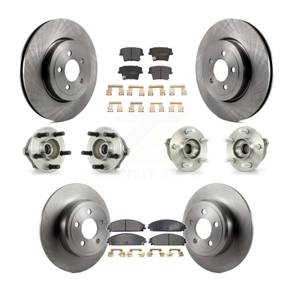 Hub Bearing Brake Rotor Pad Front Rear Kit (10Pc) For Chrysler 300 AWD with 3.5L