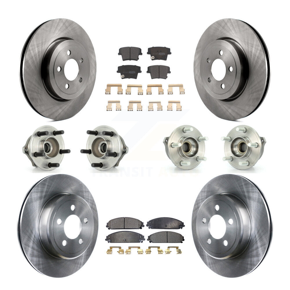 Hub Bearing Brake Rotor Pad Front Rear Kit (10Pc) For Chrysler 300 Dodge Charger