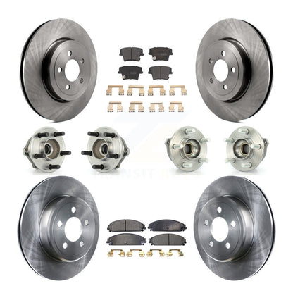 Hub Bearing Brake Rotor Pad Front Rear Kit (10Pc) For Chrysler 300 Dodge Charger
