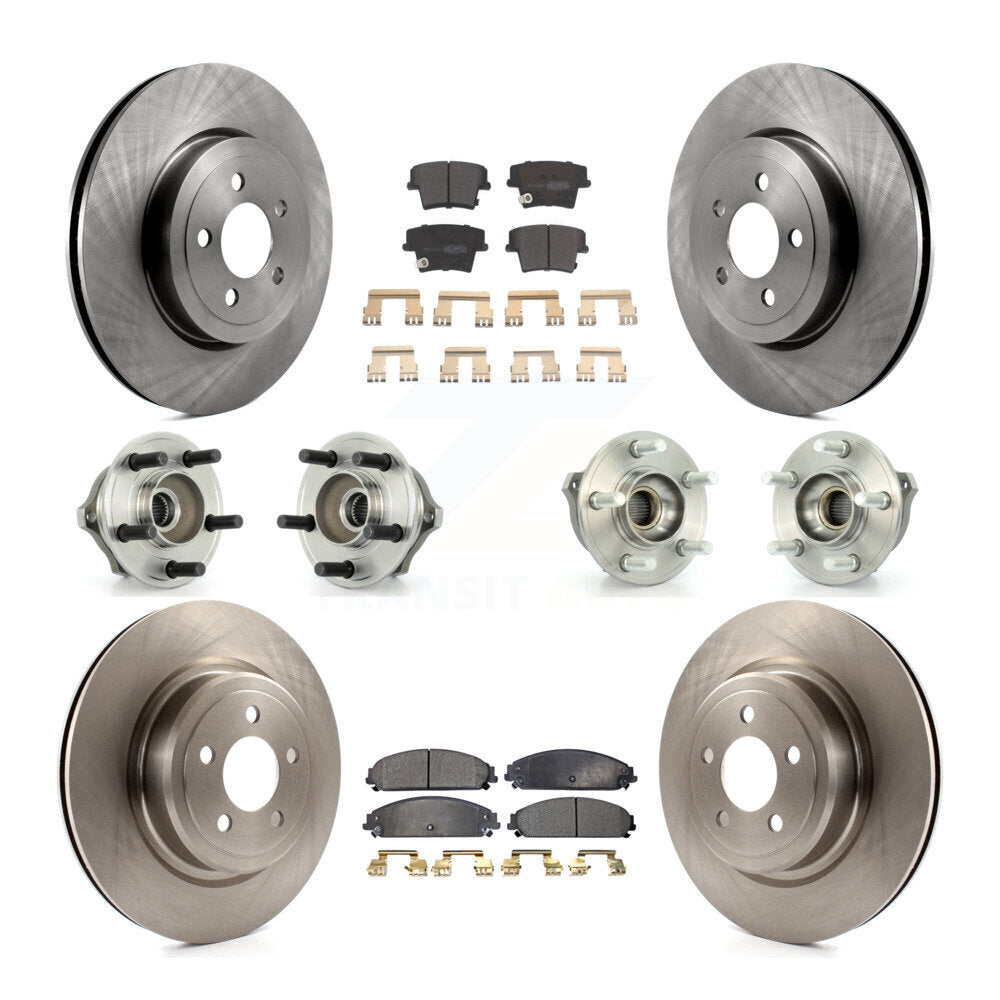 Hub Bearings Disc Brake Rotors And Pads Front Rear Kit (10Pc) For Dodge Charger