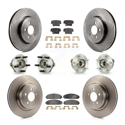 Hub Bearings Disc Brake Rotors And Pads Front Rear Kit (10Pc) For Dodge Charger