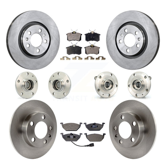 Hub Bearing Disc Brake Rotor And Pads Front Rear Kit (10Pc) For Volkswagen Jetta