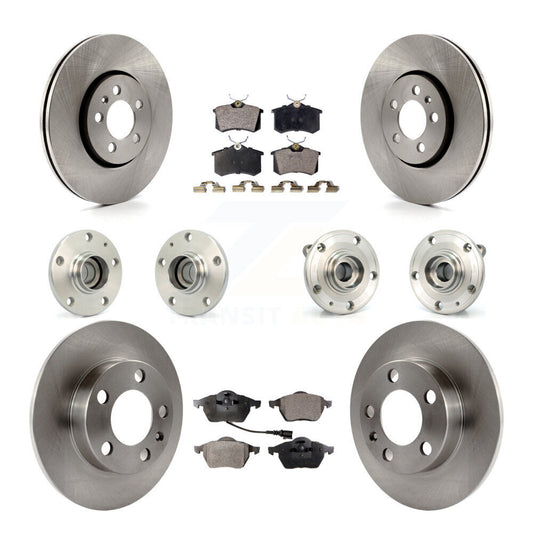 Hub Bearing Disc Brake Rotor And Pads Front Rear Kit (10Pc) For Volkswagen Jetta