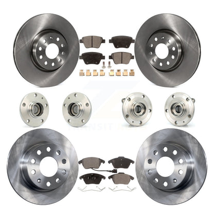 Hub Bearing Disc Brake Rotor Pad Front Rear Kit (10Pc) For Volkswagen Jetta 2.0L