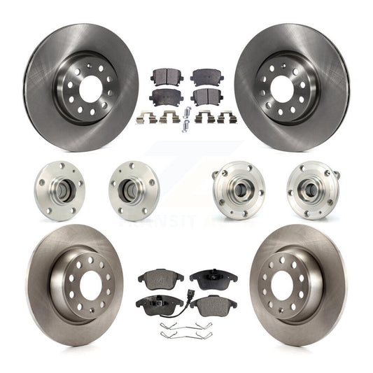 Hub Bearing Brake Rotor Pads Front Rear Kit (10Pc) For Volkswagen Tiguan Audi Q3