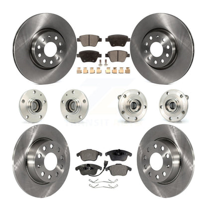 Hub Bearing Brake Rotor & Pads Front Rear Kit (10Pc) For 12-14 Volkswagen Passat