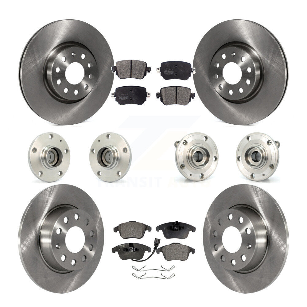 Hub Bearing Disc Brake Rotor And Pad Front Rear Kit (10Pc) For Volkswagen Passat
