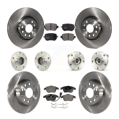 Hub Bearing Disc Brake Rotor And Pad Front Rear Kit (10Pc) For Volkswagen Passat