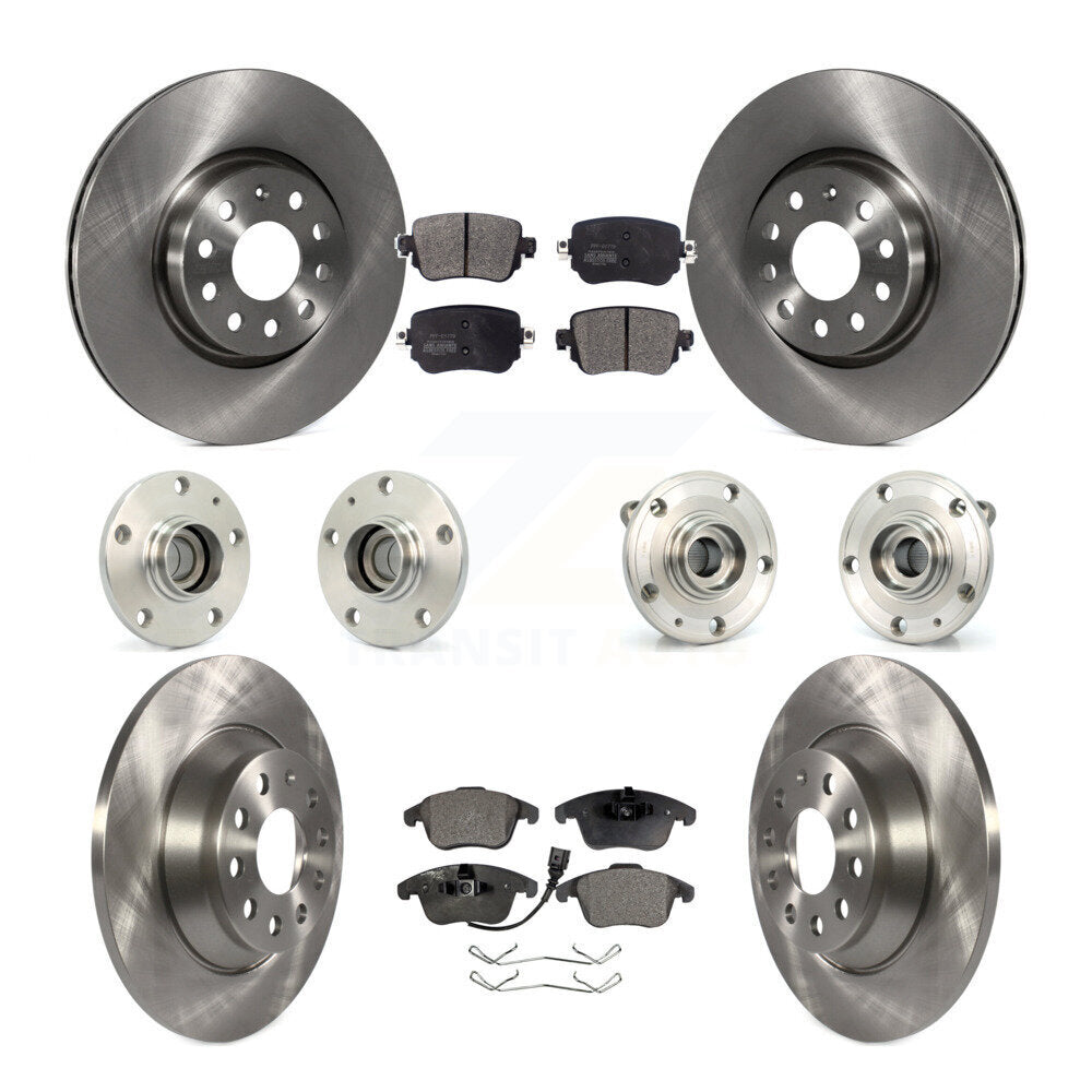 Hub Bearing Disc Brake Rotor And Pad Front Rear Kit (10Pc) For 2016-2018 Audi Q3
