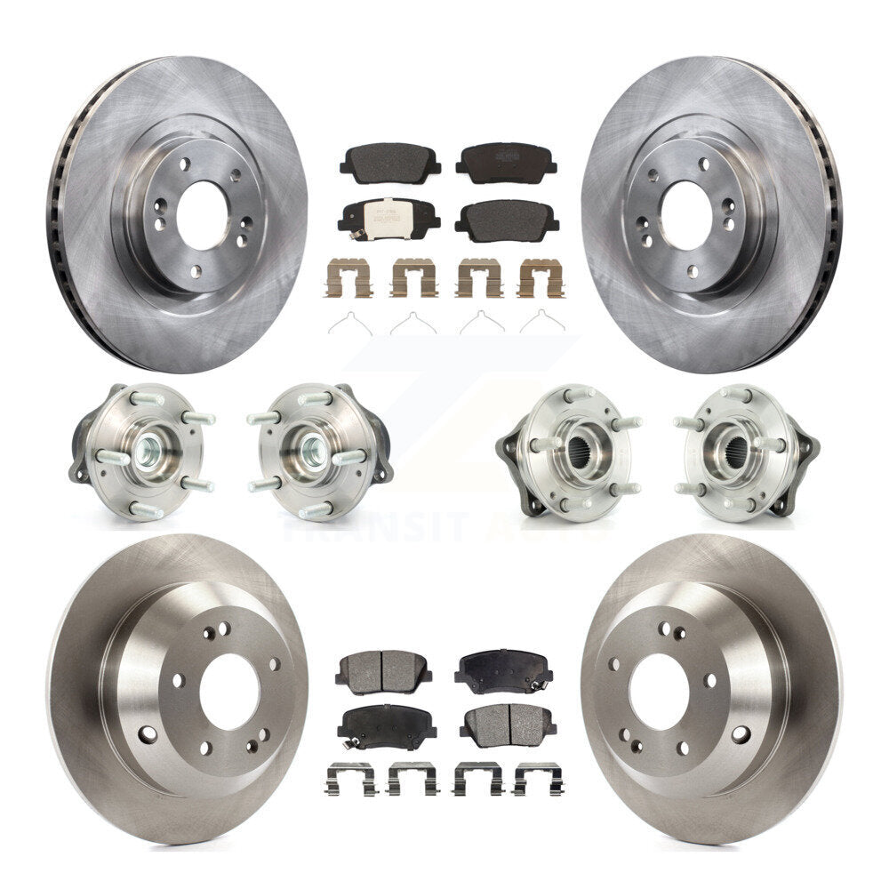 Hub Bearing Brake Rotor Pads Front Rear Kit (10Pc) For 2014-2015 Kia Sorento FWD