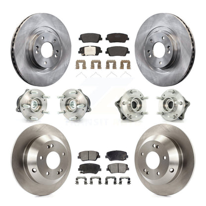 Hub Bearing Brake Rotor Pads Front Rear Kit (10Pc) For 2014-2015 Kia Sorento FWD