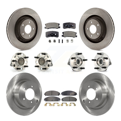 Hub Bearings Disc Brake Rotors And Pads Front Rear Kit (10Pc) For Dodge Caliber