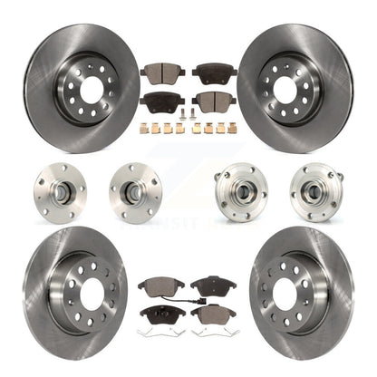 Hub Bearings Disc Brake Rotors And Pads Front Rear Kit (10Pc) For Volkswagen GTI